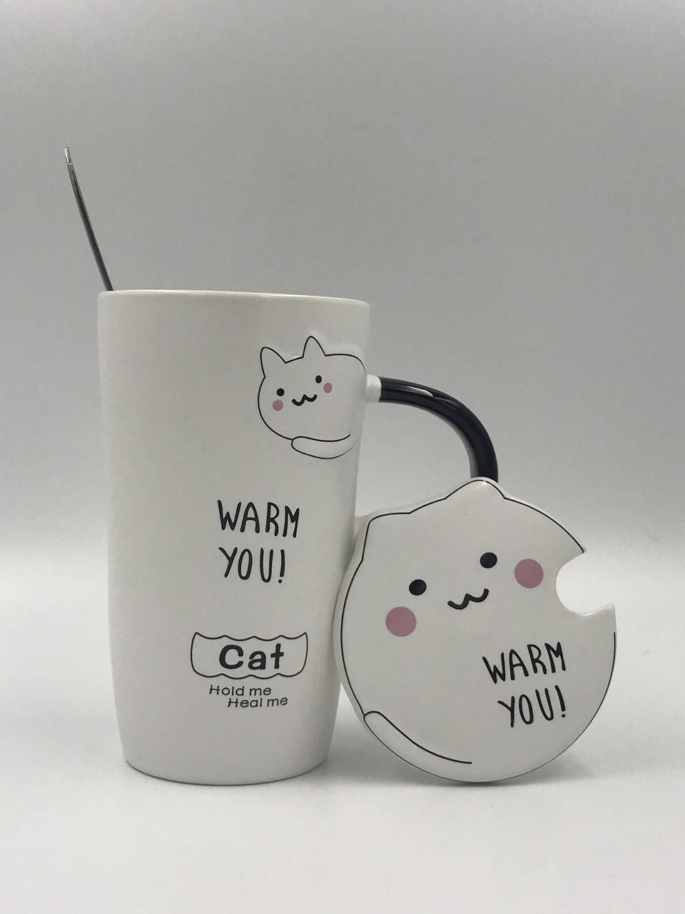 

Керамическая чашка с крышкой Домашний кот, 420 мл