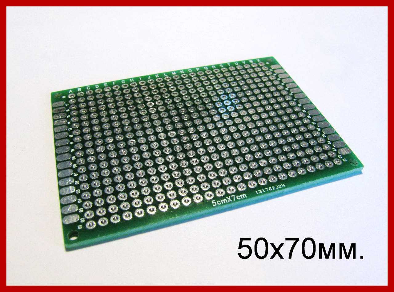

Макетная плата, 50х70мм, шаг 2,54 мм.