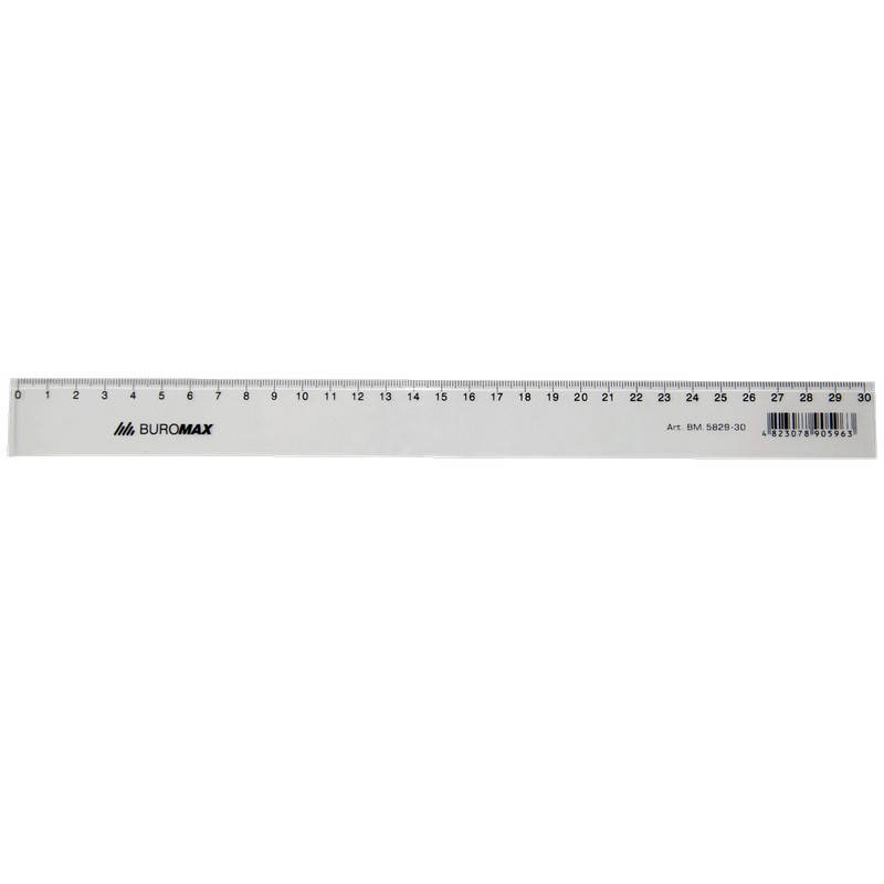

Линейка 30 см Buromax Jobmax пластик прозрачный (BM.5829-30)