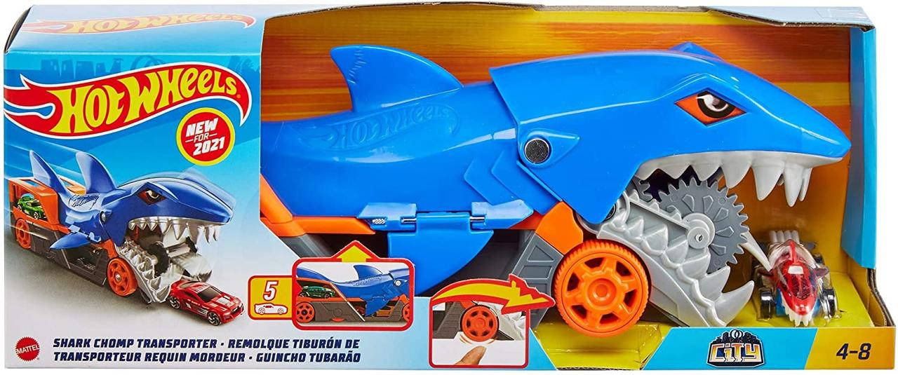 

Хот Вилс акула транспортер Hot Wheels Shark Chomp Transporter Mattel