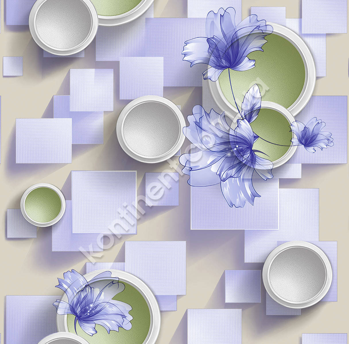 

Обои бумажные влагостойкие Континент Лавиния Сиреневый (2164)