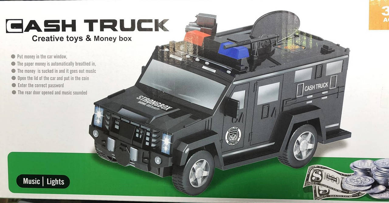 

Копилка-сейф с отпечатком пальца и кодовым замком машинка Cach Truck Hummer