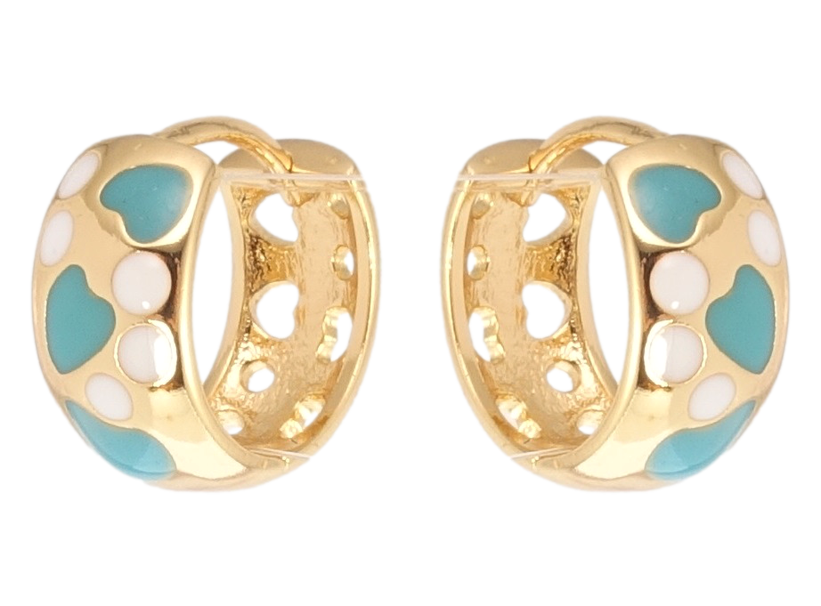 

Серьги Xuping Позолота 18K колечки "Орнамент с бело-голубой эмалью"