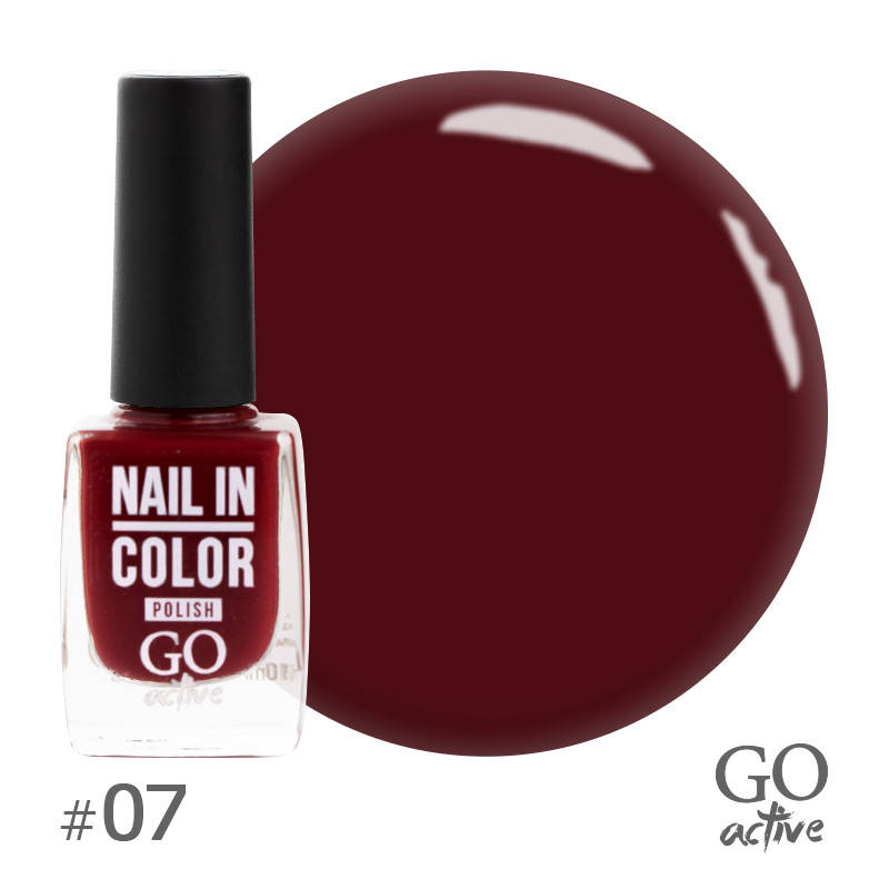 

Лак для ногтей GO Active Nail in Color №07 Розово-винный 10 мл (17060L')