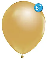 

Латексный воздушный шар без рисунка Balonevi Золотой металлик, 6"15 см, Золото