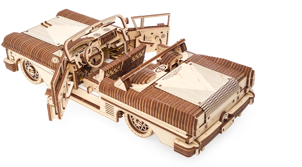

Механический 3D пазл UGEARS "Кабриолет мечты VM-05"
