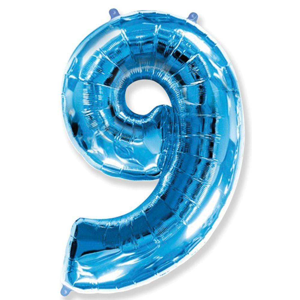 

Цифра синяя метровая с грузиком " 9 "