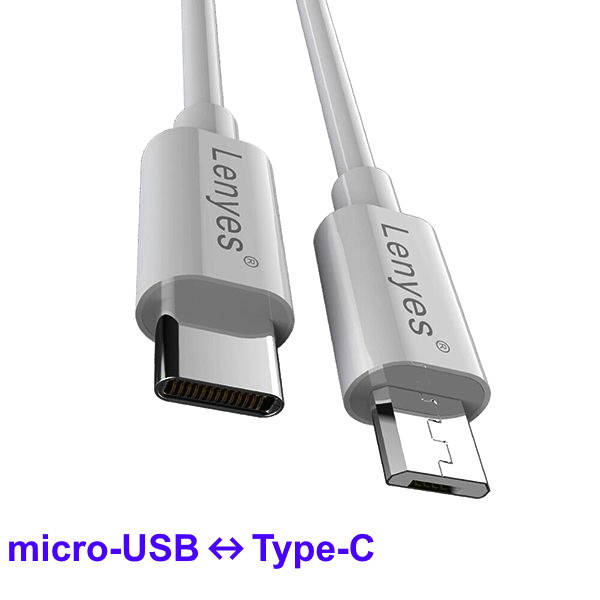 

Кабель TypeC - microUSB Перехідник OTG Шнур для Зарядки Дата Кабель LENYES LC701