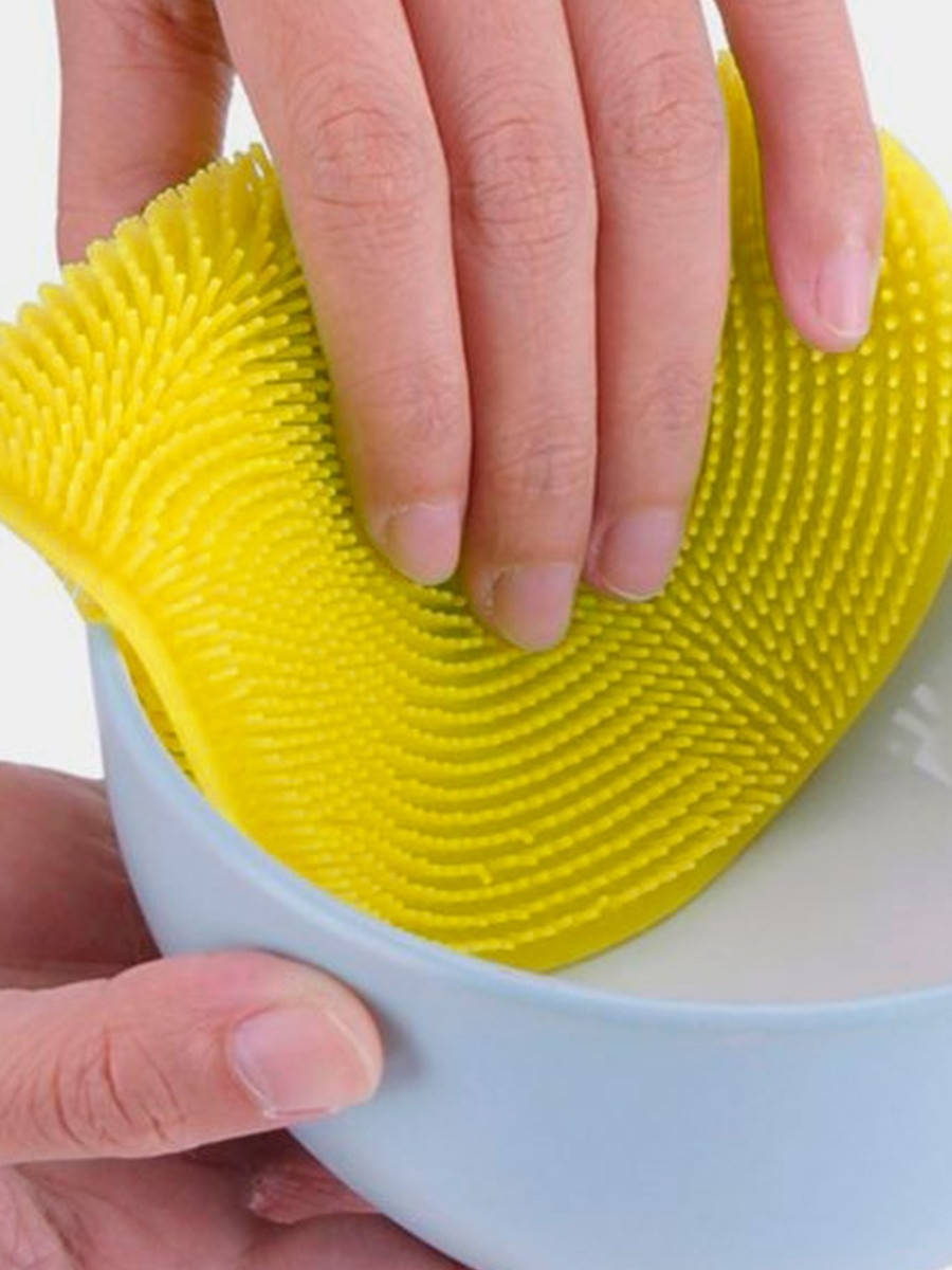 

Силіконова губка для миття посуду Silicone Sponge Yellow Силиконовая щетка, Желтый