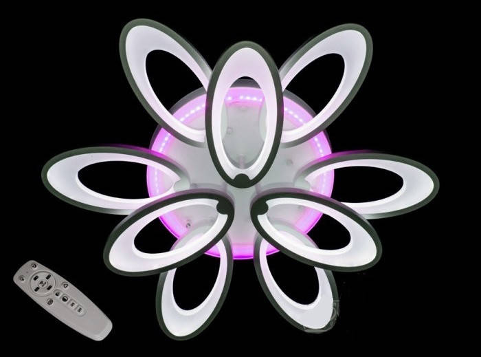 

Люстра светодиодная 1673/6+3 white/black 145w диммируемая c led подсветкой