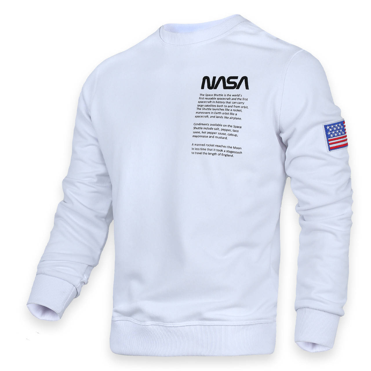

Свитшот мужской белый NASA №4 патч WHT XL(Р) 20-524-001