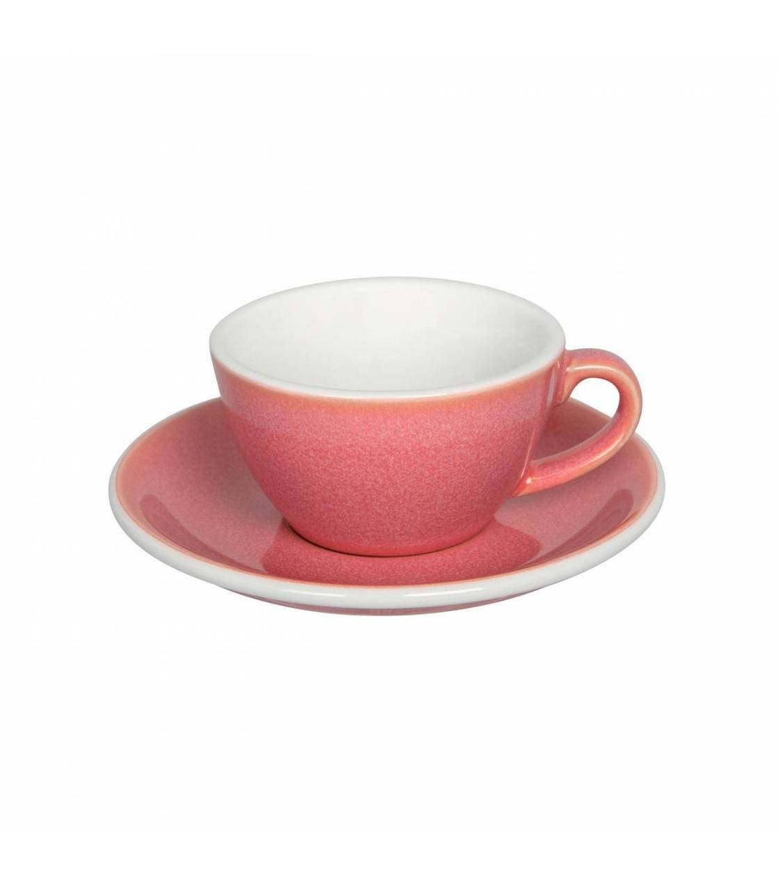 

Чашка и блюдце под кофе с молоком Loveramics Egg Flat White, 150 мл, Berry, Розовый