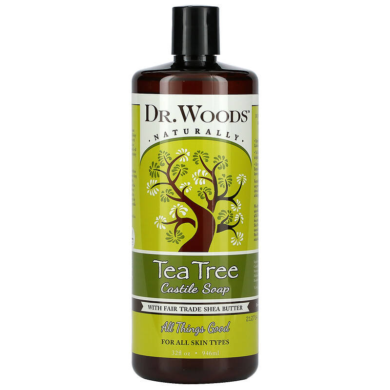 

Кастильское мыло чайного дерева Dr. Woods "Tea Tree Castile Soap" с маслом ши (946 мл)
