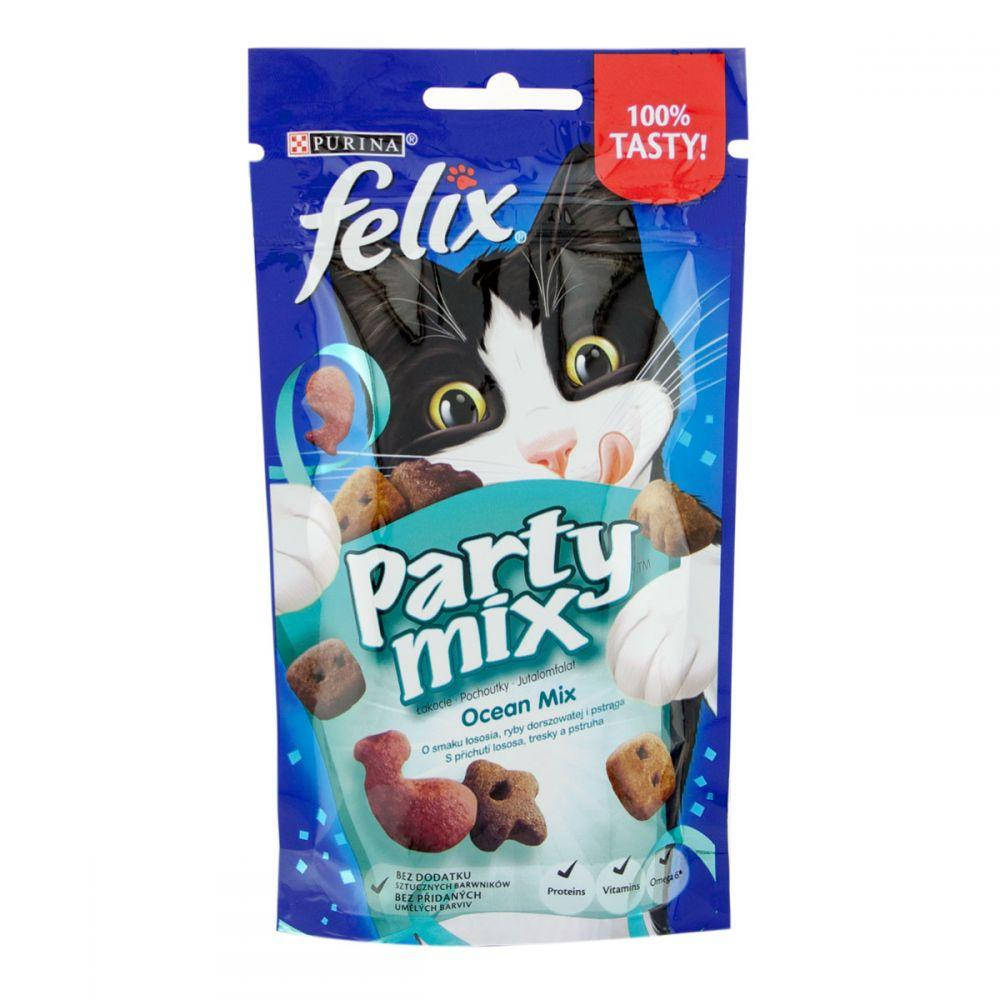 

Felix Party mix Ocean Mix ласощі з лососем для котів, 60 г