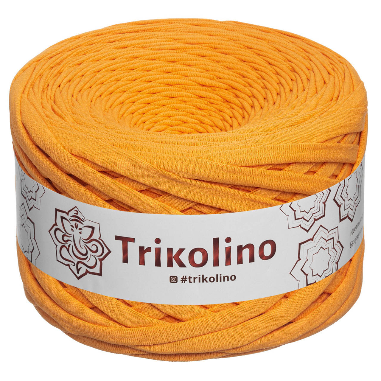 

Трикотажна пряжа Trikolino, ширина нитки 7-9 мм., довжина мотка 100 м., Охра