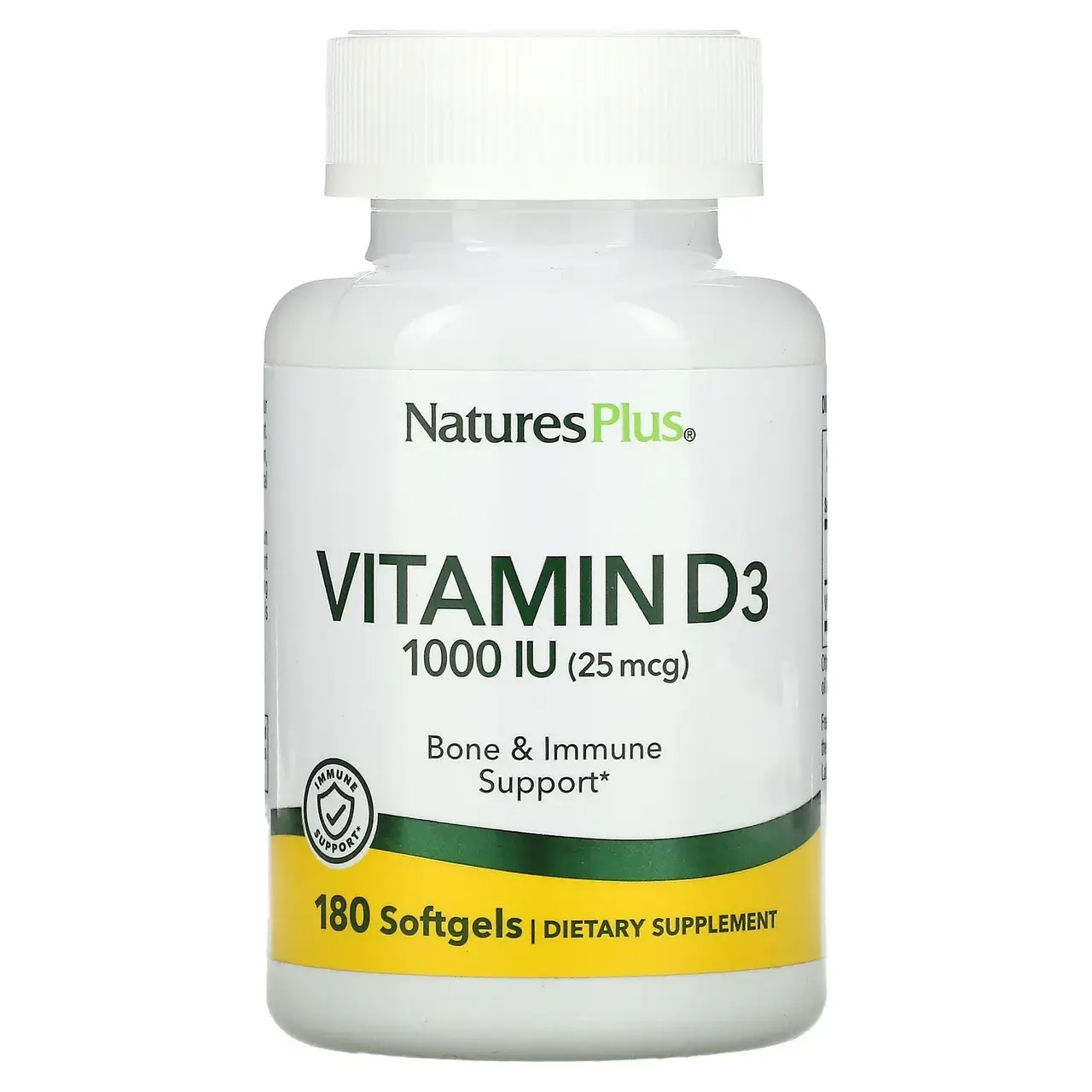 

Nature's Plus, Витамин D3, 25 мкг (1000 МЕ), 180 капсул