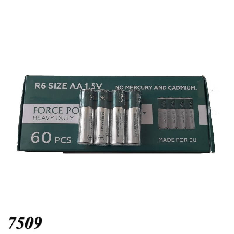 

Батарейки R 6 Force Pover (1/60/1200) арт. 7509 (60шт)