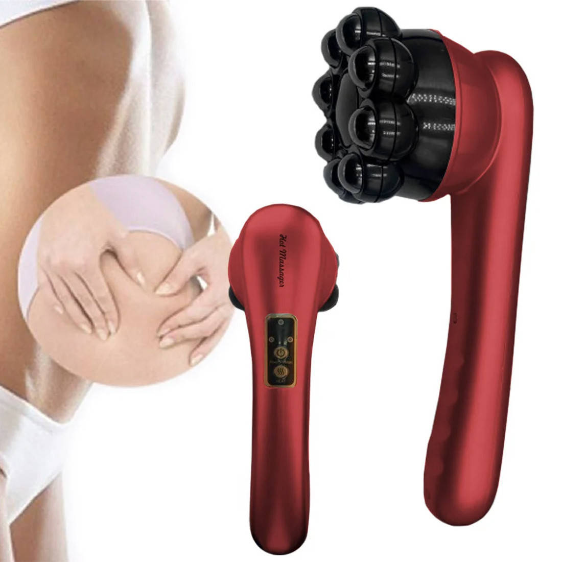 

Мультифункциональный вибромассажер для тела с подогревом Body Sculptor TV50040 / Ручной магнитный массажер Красный
