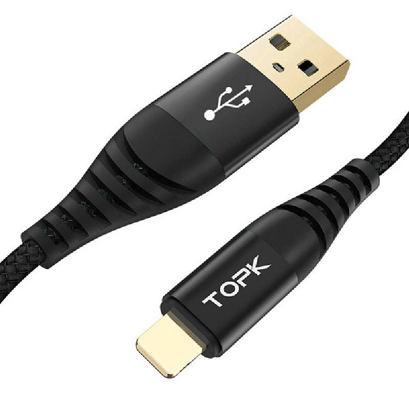 

Кабель синхронизации Topk IPhone 1m 2.1A нейлоновый черный (TK42i-VER2-BL)