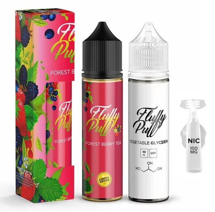 

Набор для самозамеса жидкости Fluffy Puff Forest Berry Tea 60 мл. 3 мг/мл