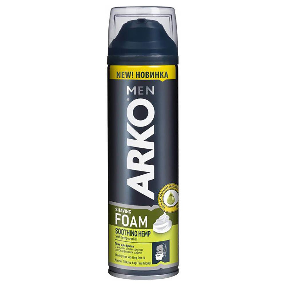 

Пена для бритья с маслом семян конопли ARKO 200 мл (8690506512033)