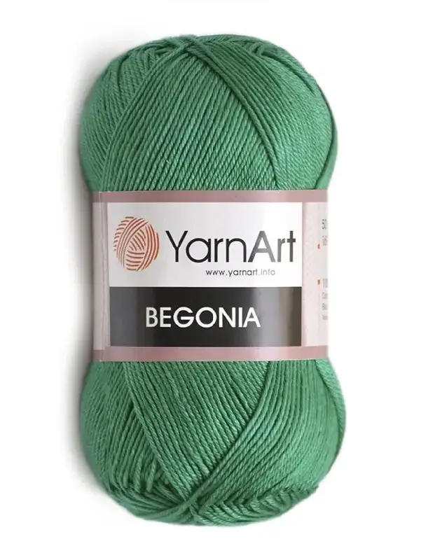 

Пряжа летняя YarnArt Begonia Ярнарт Бегония 100% мерсеризованный хлопок, Турция 6334- изумрудный