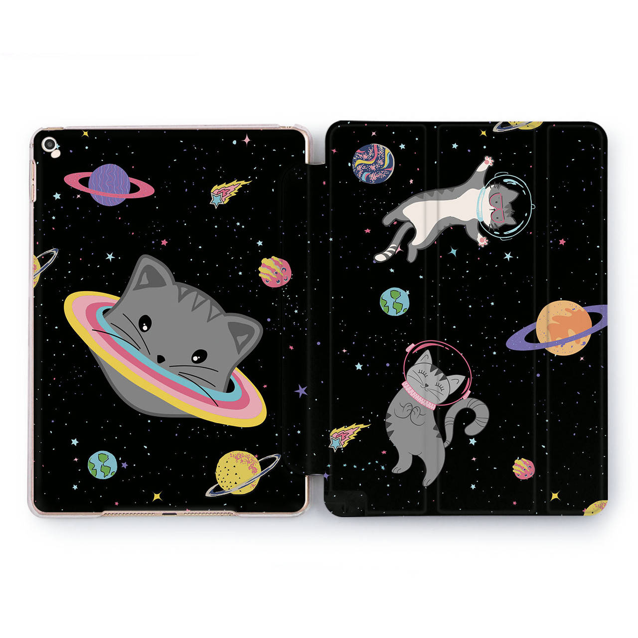 

Чехол книжка, обложка для планшета Apple iPad (Космический кот) Pro Air 7.9 9.7 10.2 10.5 11 12.9 mini 1 2 3 4 5 case smart cover