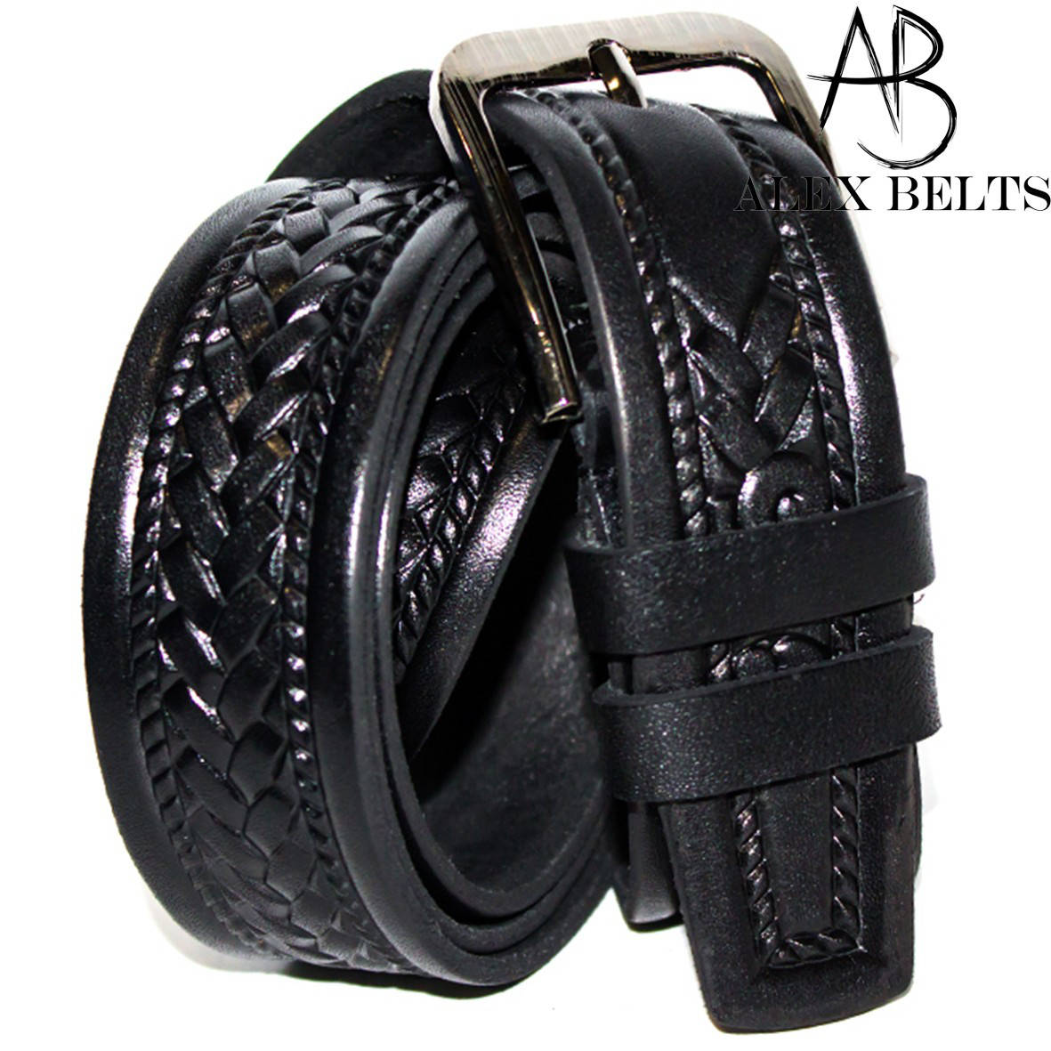 

Ремень мужской брючный кожаный линейка Арт.: RMBKL0009-35, Черный