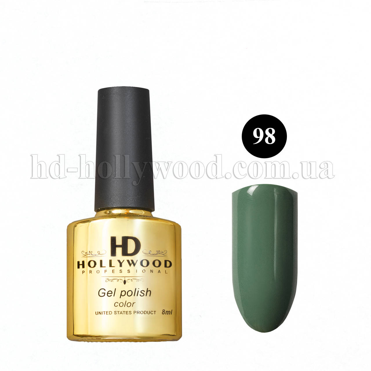 

Гель лак 98 Оливковый Плотный HD Hollywood 8 ml