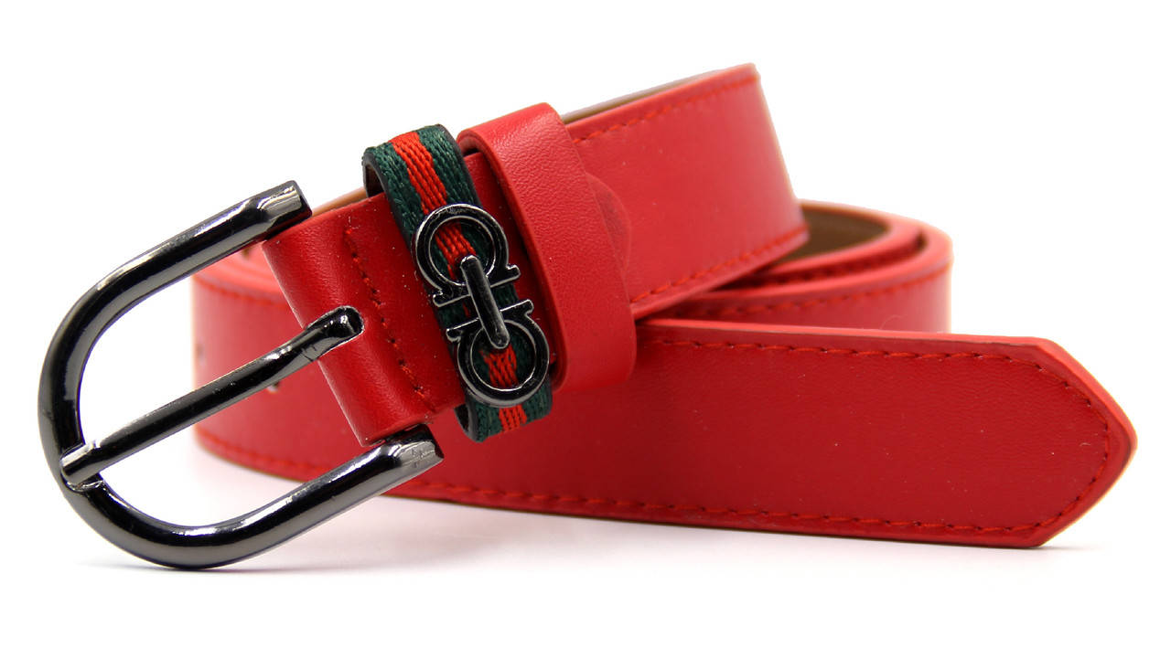

Женский кожаный пояс Ferragamo Красный