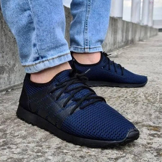 

Летние мужские кроссовки синие сетка (Пр-3304сн), Синий