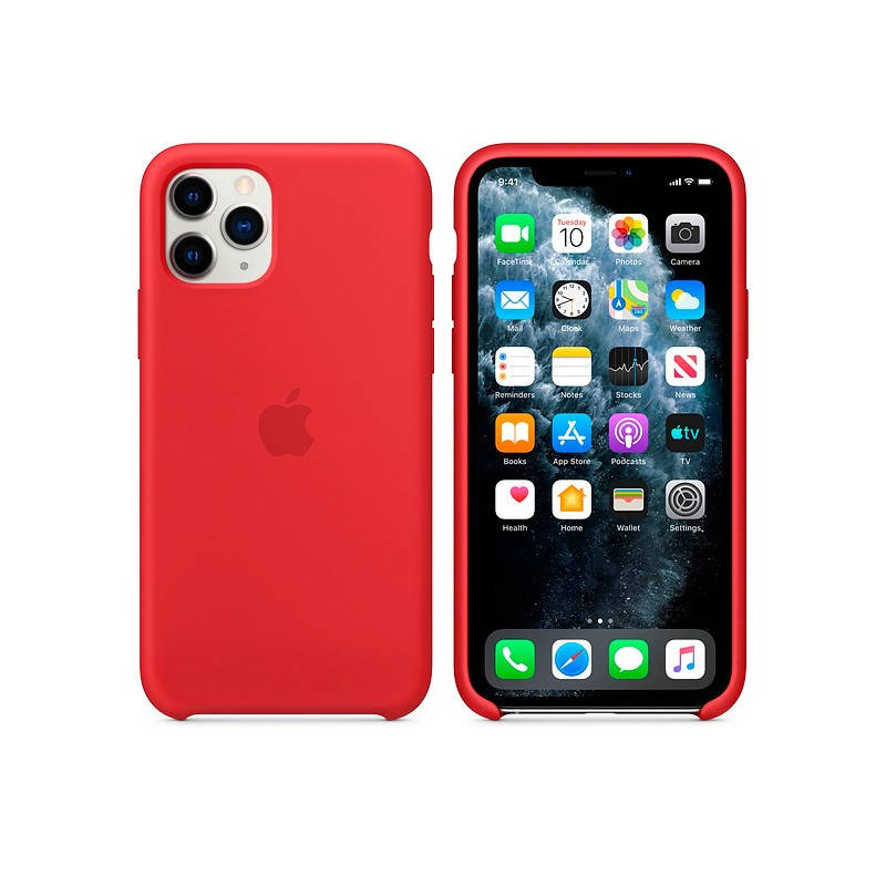 

Защитный чехол для Apple iPhone 11 Pro красный силиконовый с логотипом