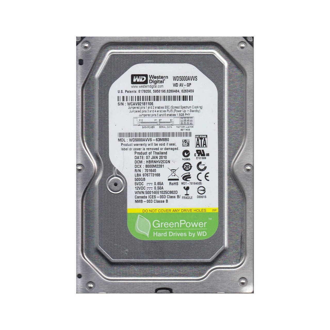 

Жесткий диск для видеонаблюдения 500 ГБ Western Digital WD5000AVVS