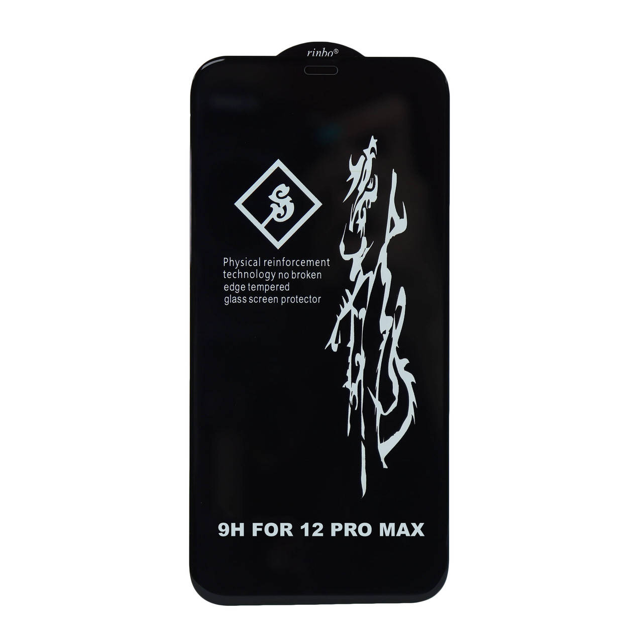 

Защитное стекло 6D Rinbo на весь экран для iPhone 12 Pro Max черное клей по всей поверхности, Черный