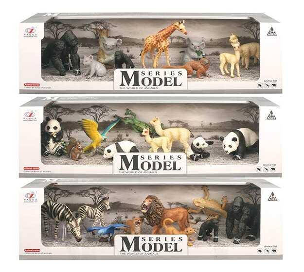 

Набор животных Q 9899 D 20 (24/2) "Дикие животные", 3 вида, 9 элементов, в коробке