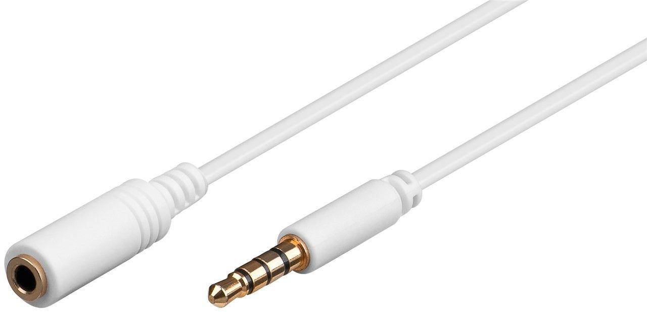

Кабель аудіо-подовжувач Jack 3.5mm 4pin M/F 3.0m Goobay Stereo 1:1 AUX Gold Cu Белый(75.06.2363)