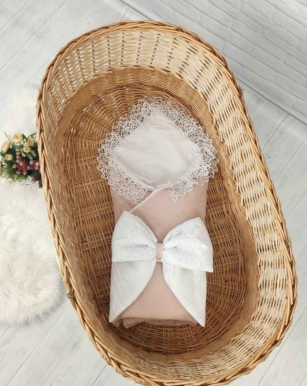 

Детский демисезонный конверт на выписку, конверт одеяло (весна/лето), конверт плед для новорожденного, Белый