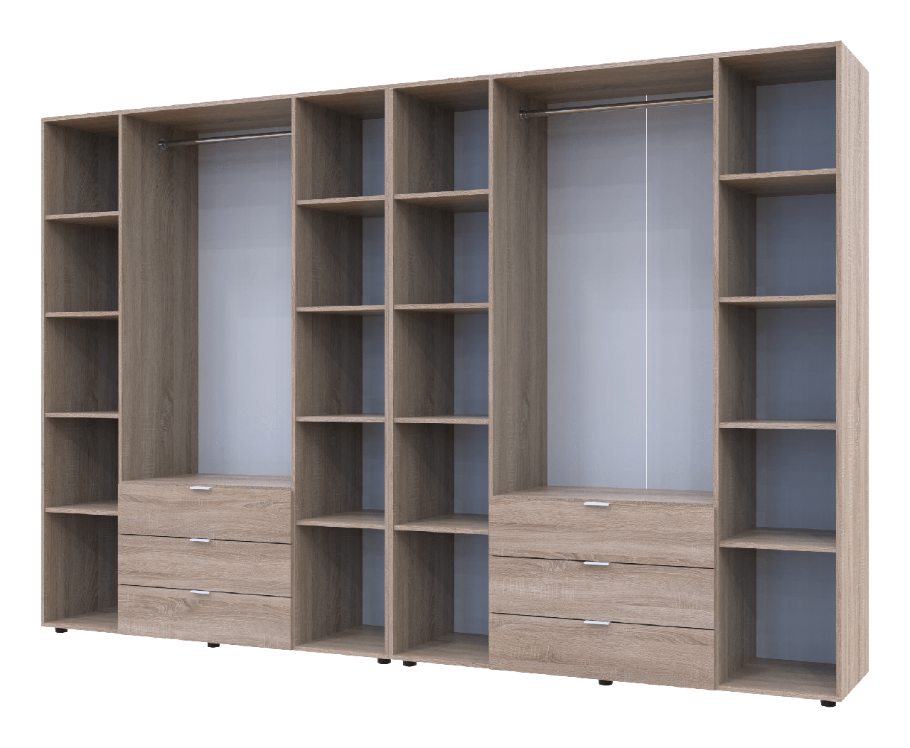 Розпашна Шафа для одягу Doros Гелар комплект Cонома 4+4 ДСП 310х49,5х203,4 (42002129) 3