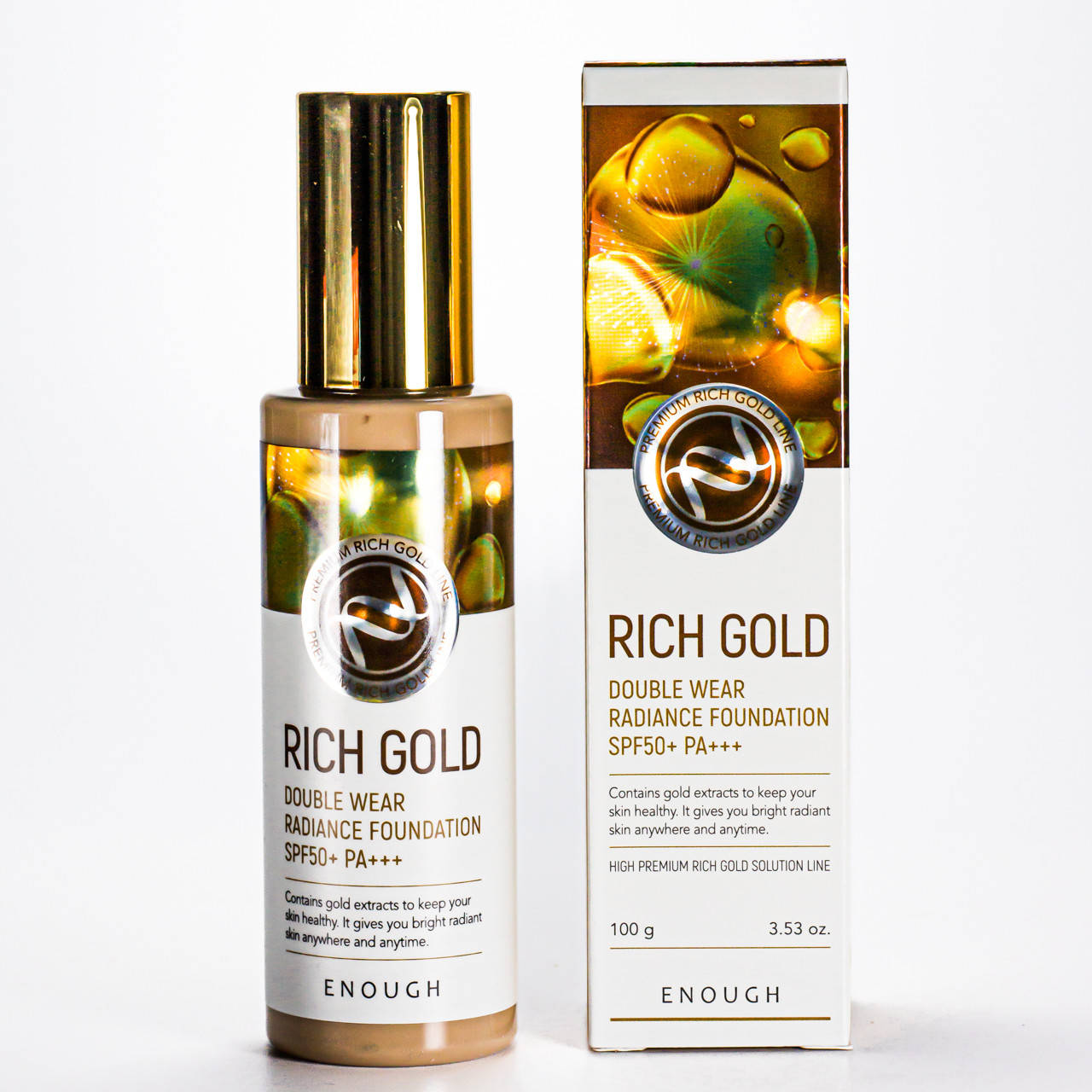 

Тональный крем Enough Rich Gold Double Wear Radiance 100 мл № 23 Тёмно-бежевый