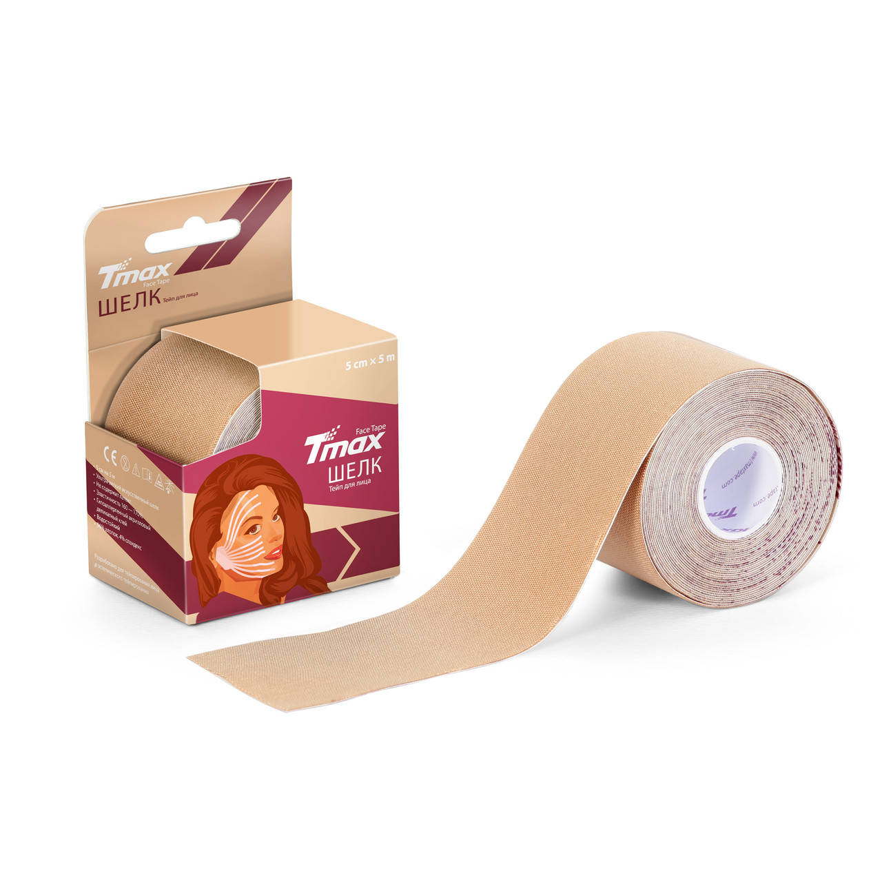

КИНЕЗИО ТЕЙП TMAX SILK FACE TAPE 5 CM X 5 M (БЕЖЕВЫЙ)