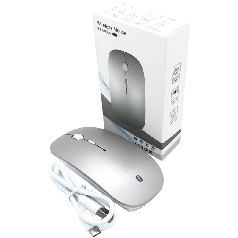 

Тонкая беспроводная мышь с аккумулятором (без BT адаптера), Серый