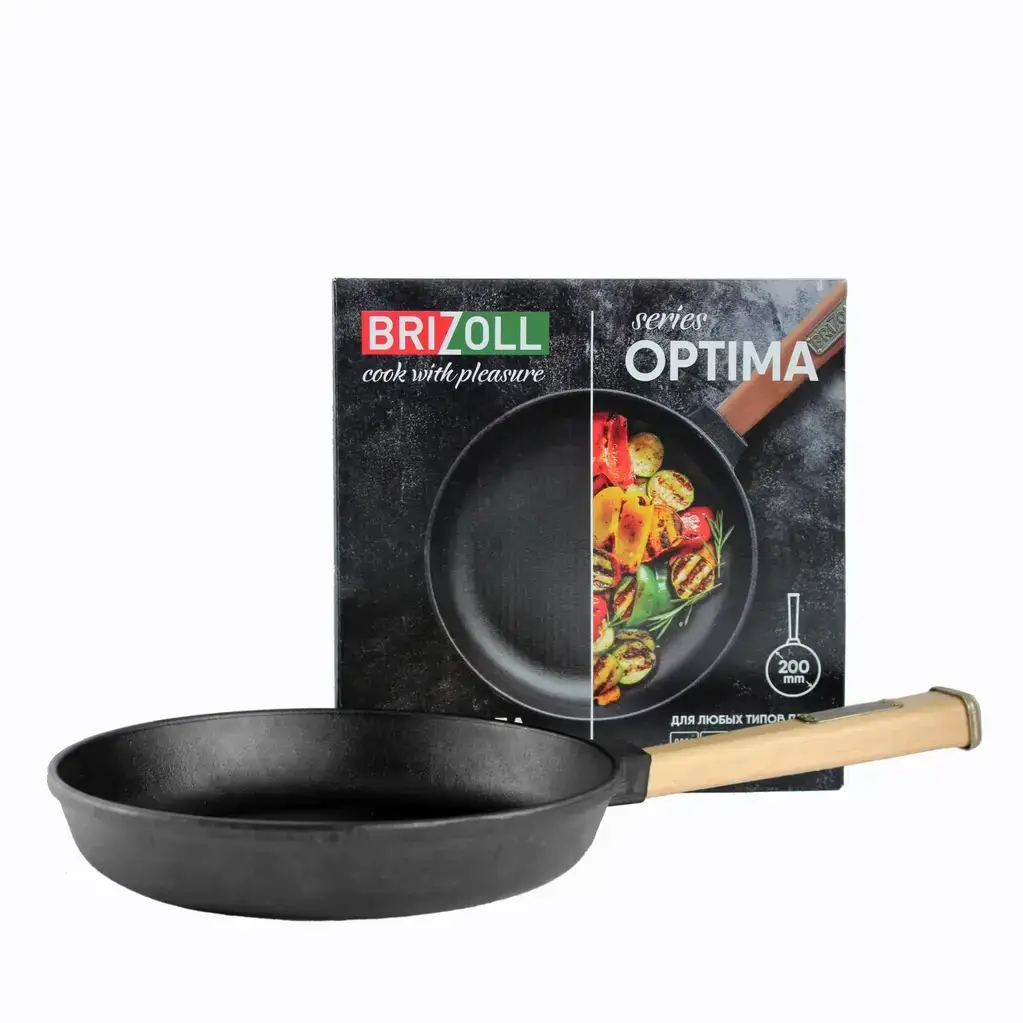 

Чугунная сковорода 20 см х 3,5 см Brizoll Optima