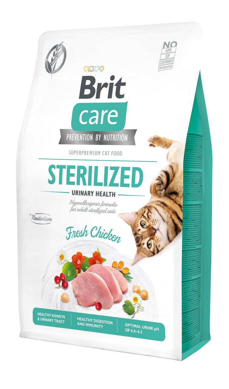 

Brit Care Cat GF Sterilized Urinary Health 2кг Сухий беззерновий корм з куркою д/стерилізованих котів