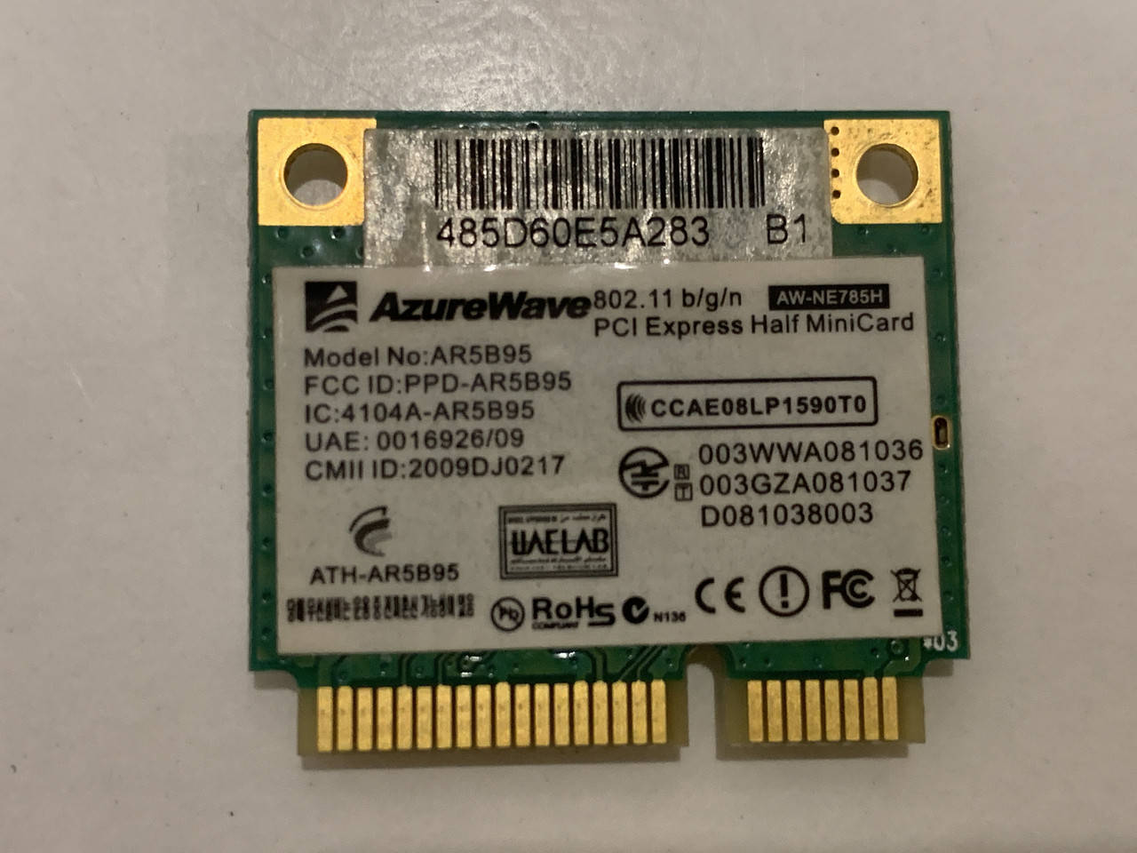 

WiFi б/у для ноутбука Asus A52D Оригинальные запчасти - адаптер AzureWave 502.11 AR5B95, Черный