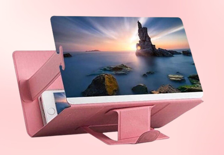

3D подставка - увеличитель экрана для смартфона. Розовый