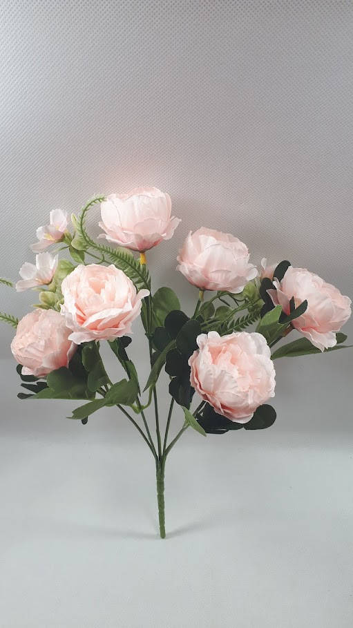 

Нежно пудровый букет мини-пионов 29см,искусственный куст для декора интерьера