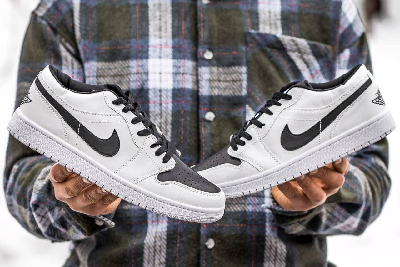 

Мужские кроссовки Air Jordan 1 Low White/Black, Белый