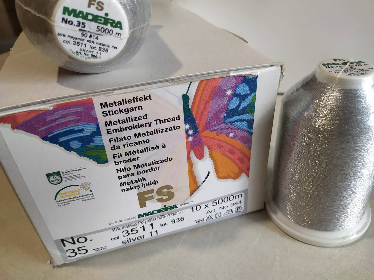 

Нитки вышивальные Madeira metalik FS 35/5000м silver11 col 3511