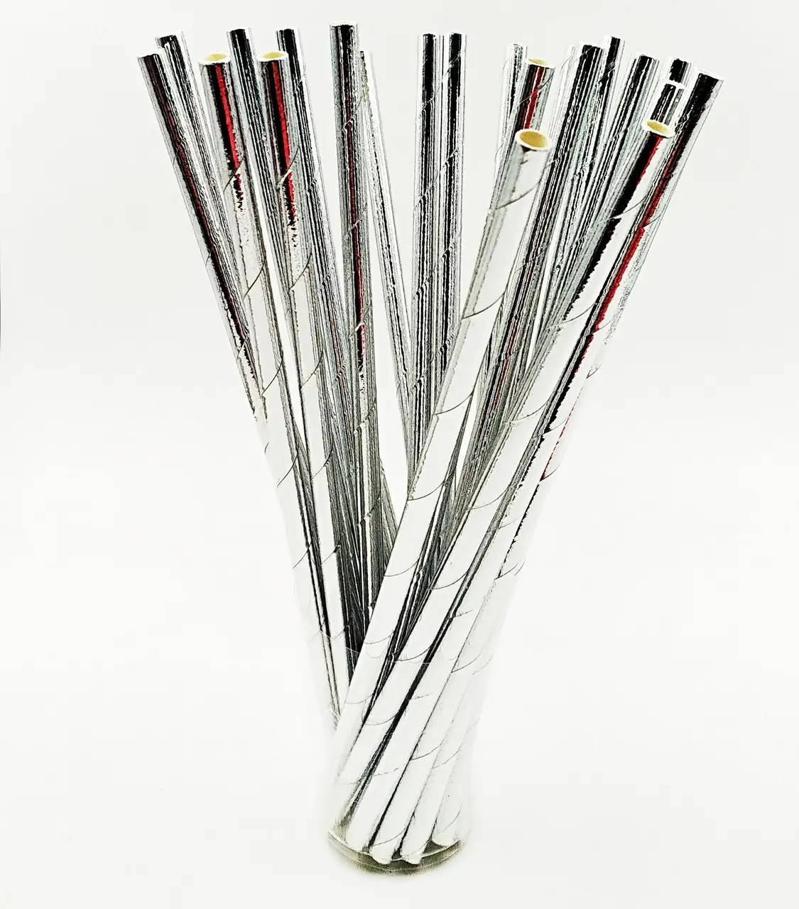 

Трубочки для напитков бумажные Серебрянные, 25 шт