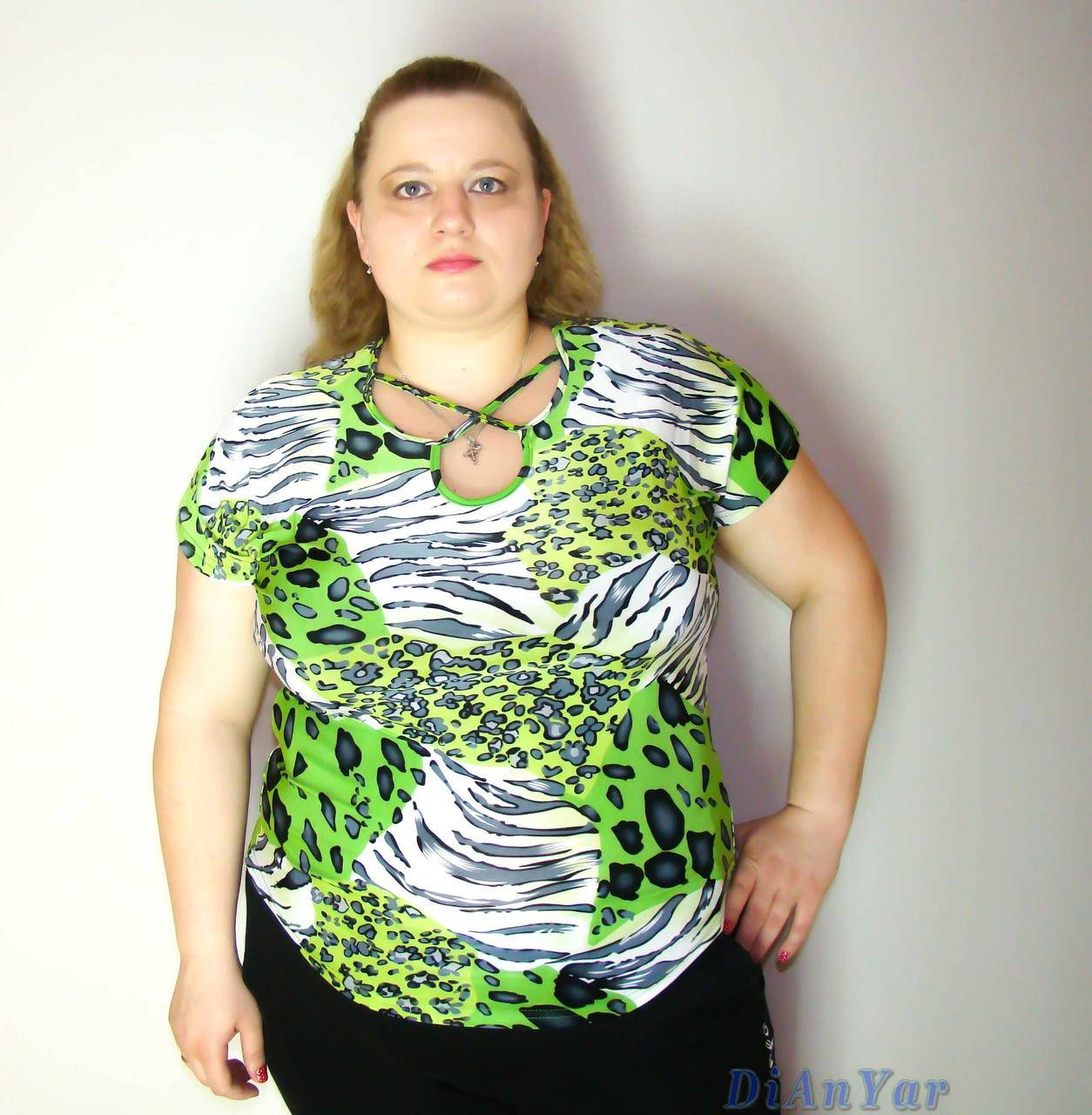 

Блузка женская батальная NATALI 58, зеленый, Зелёный